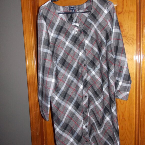 Chadwicks Size 16 Plaid Shift Shirt Dress Button Down-NWT - Picture 4 of 8